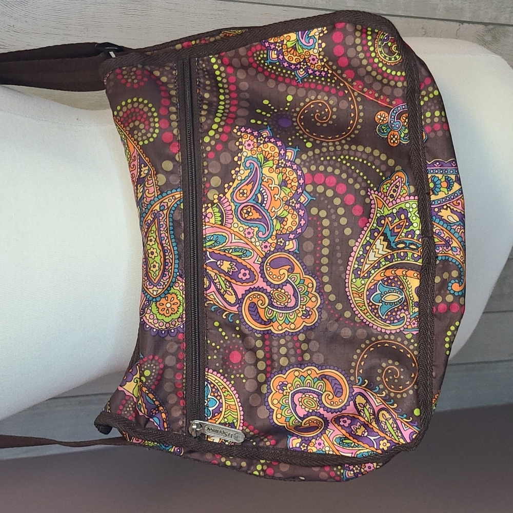 Lesportsac Crossbody Bag with Adjustable Strap and Paisley Pattern - Picture 4 of 5